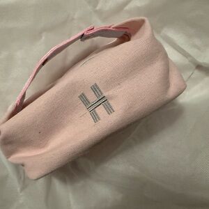 Pink Canvas Bag with Embroidered Logo